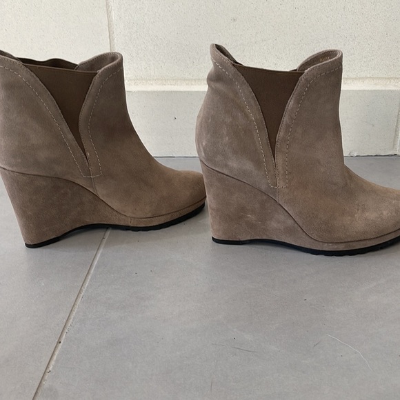 Beige Suede platform boot wedges - Picture 5 of 6